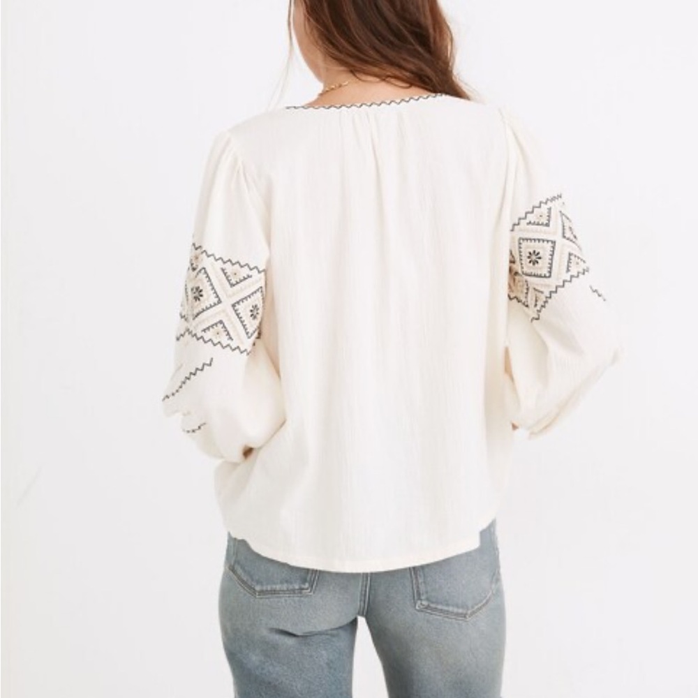 ๐ SALE ๐ Madewell Embroidered Western Boho Top - Picture 4 of 5
